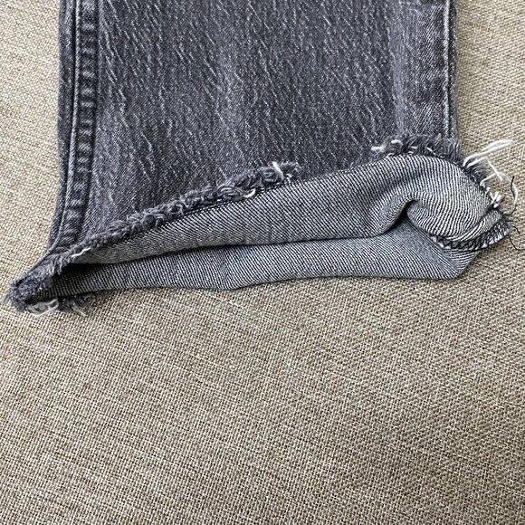 Gap Cheeky Straight Denim Jeans Women's 6S Mid Rise Gray Distressed Hem Casual - Picture 8 of 13